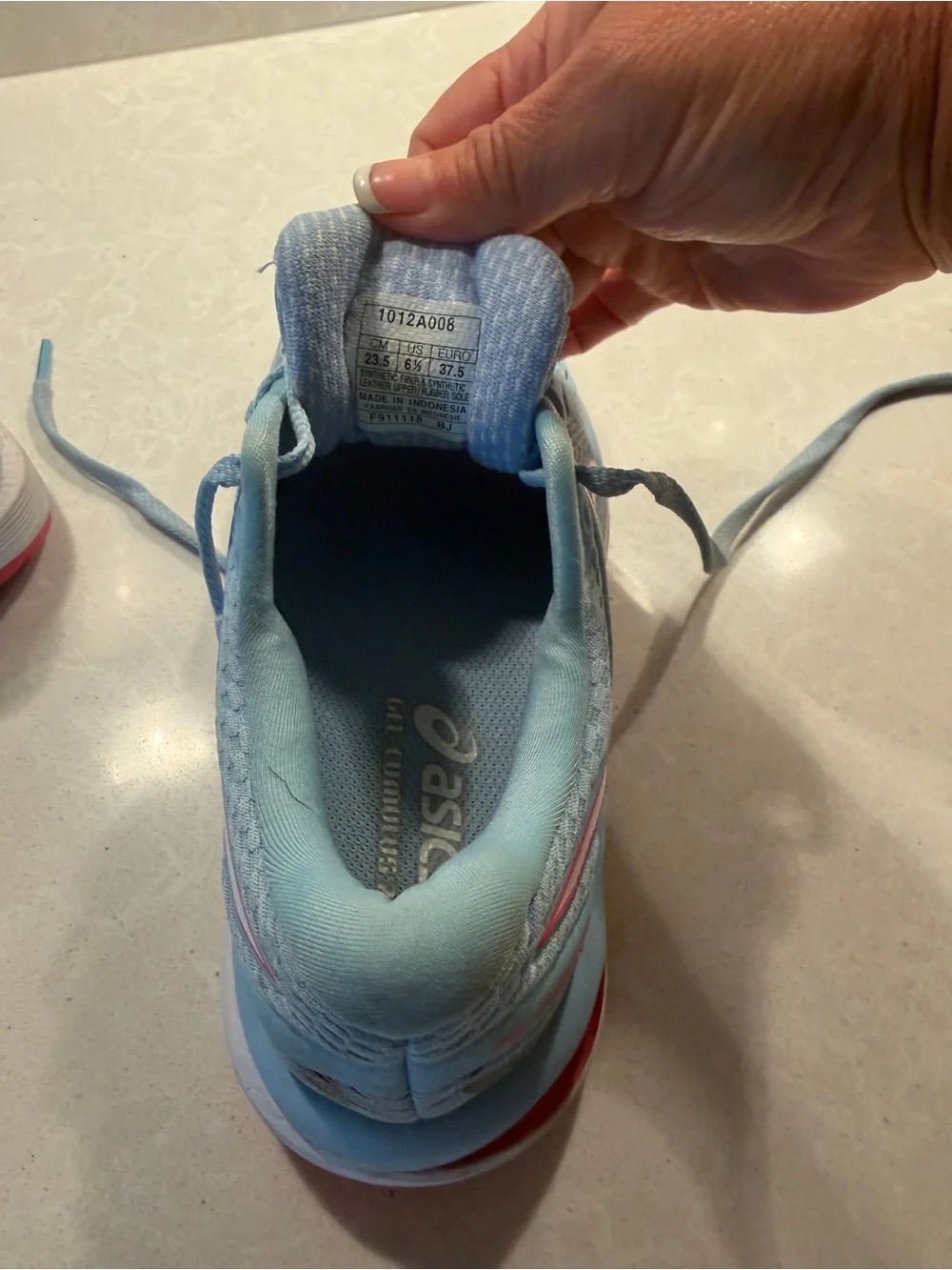 Asics light blue women's running shoe size 6.5 or 37.5